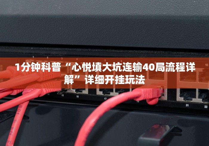 1分钟科普“心悦填大坑连输40局流程详解”详细开挂玩法