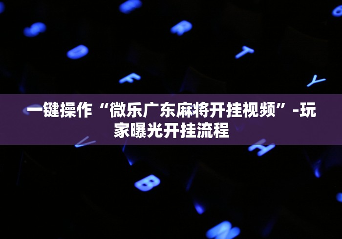 一键操作“微乐广东麻将开挂视频”-玩家曝光开挂流程