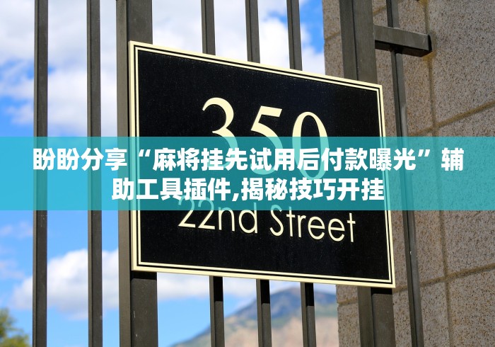 盼盼分享“麻将挂先试用后付款曝光”辅助工具插件,揭秘技巧开挂