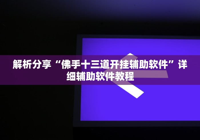解析分享“佛手十三道开挂辅助软件”详细辅助软件教程