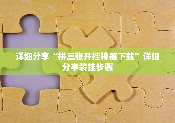 详细分享“拼三张开挂神器下载”详细分享装挂步骤