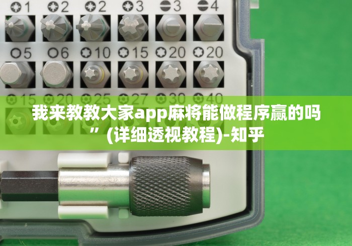 我来教教大家app麻将能做程序赢的吗”(详细透视教程)-知乎
