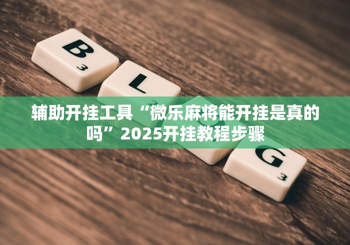 辅助开挂工具“微乐麻将能开挂是真的吗”2025开挂教程步骤