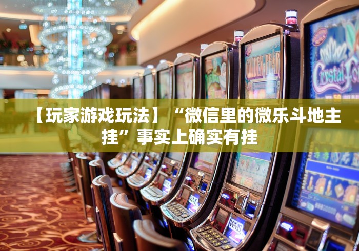 【玩家游戏玩法】“微信里的微乐斗地主挂”事实上确实有挂