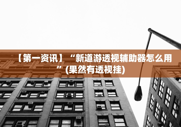 【第一资讯】“新道游透视辅助器怎么用”(果然有透视挂)