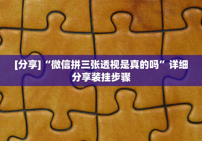 [分享]“微信拼三张透视是真的吗”详细分享装挂步骤