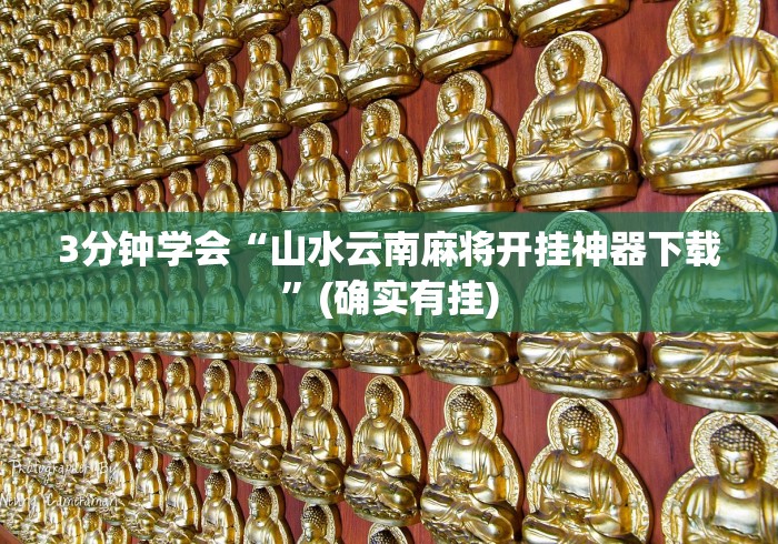 3分钟学会“山水云南麻将开挂神器下载”(确实有挂)