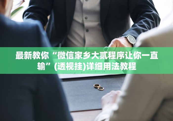 最新教你“微信家乡大贰程序让你一直输”(透视挂)详细用法教程