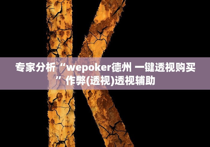 专家分析“wepoker德州 一键透视购买”作弊(透视)透视辅助