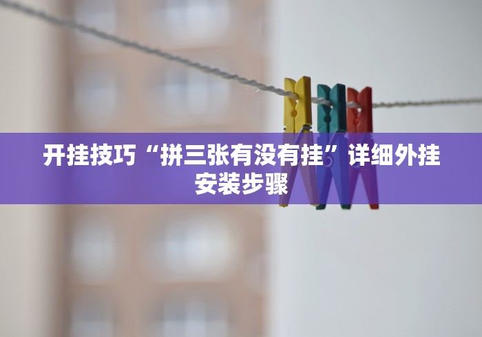 开挂技巧“拼三张有没有挂”详细外挂安装步骤