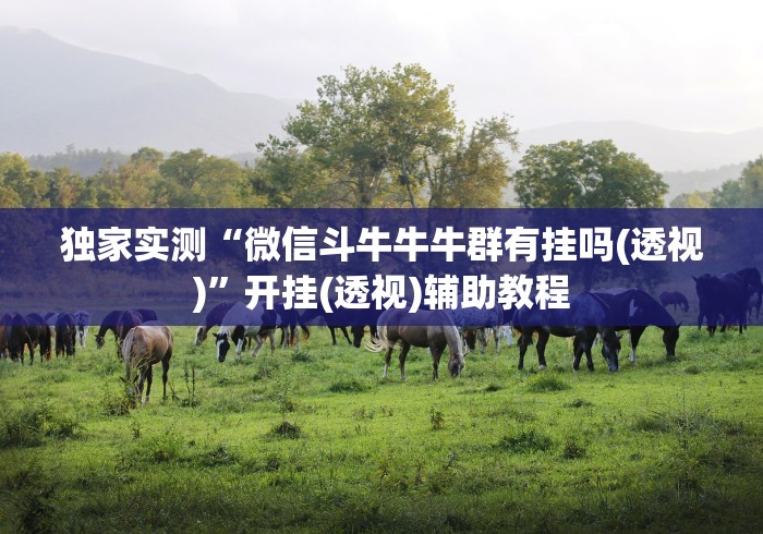 独家实测“微信斗牛牛牛群有挂吗(透视)”开挂(透视)辅助教程