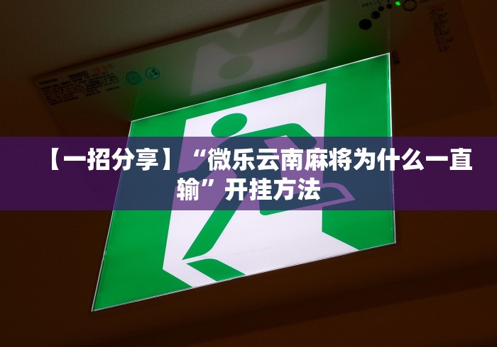 【一招分享】“微乐云南麻将为什么一直输”开挂方法