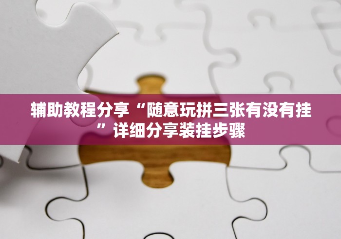 辅助教程分享“随意玩拼三张有没有挂”详细分享装挂步骤