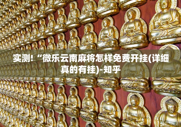 实测!“微乐云南麻将怎样免费开挂(详细真的有挂)-知乎