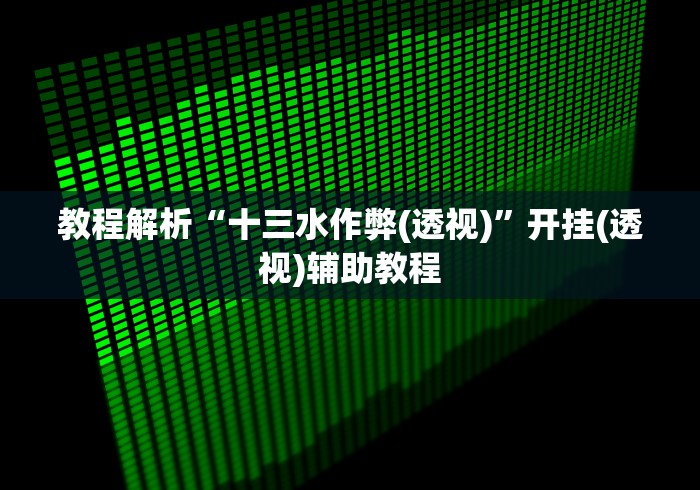 教程解析“十三水作弊(透视)”开挂(透视)辅助教程