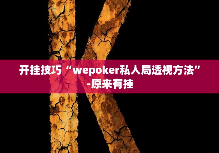 开挂技巧“wepoker私人局透视方法”-原来有挂