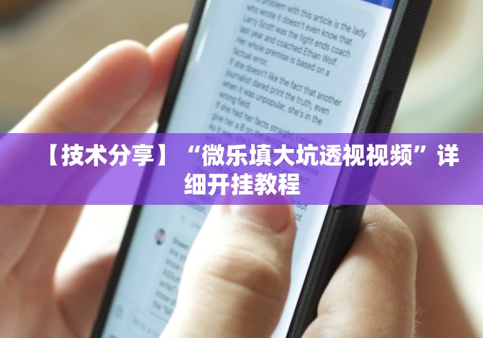 【技术分享】“微乐填大坑透视视频	”详细开挂教程