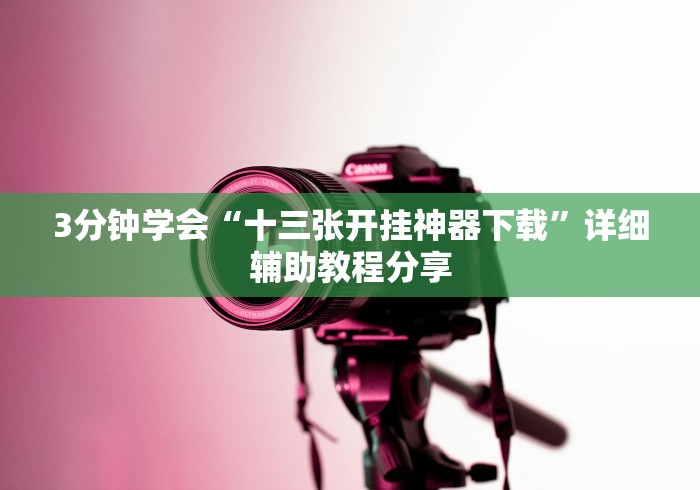 3分钟学会“十三张开挂神器下载	”详细辅助教程分享