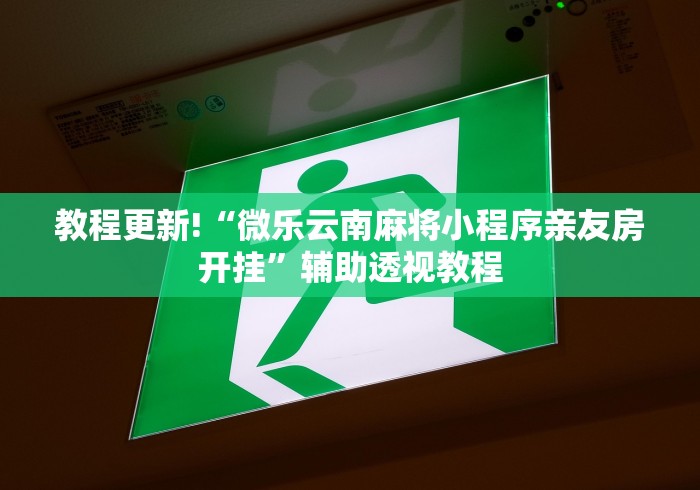 教程更新!“微乐云南麻将小程序亲友房开挂”辅助透视教程
