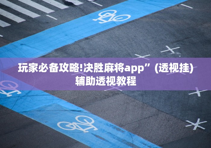 玩家必备攻略!决胜麻将app”(透视挂)辅助透视教程
