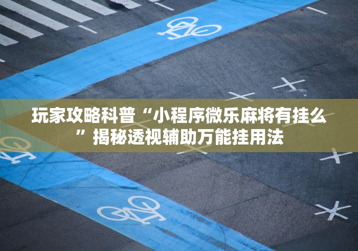 玩家攻略科普“小程序微乐麻将有挂么”揭秘透视辅助万能挂用法