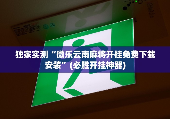 独家实测“微乐云南麻将开挂免费下载安装	”(必胜开挂神器)