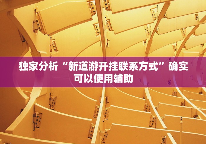 独家分析“新道游开挂联系方式”确实可以使用辅助
